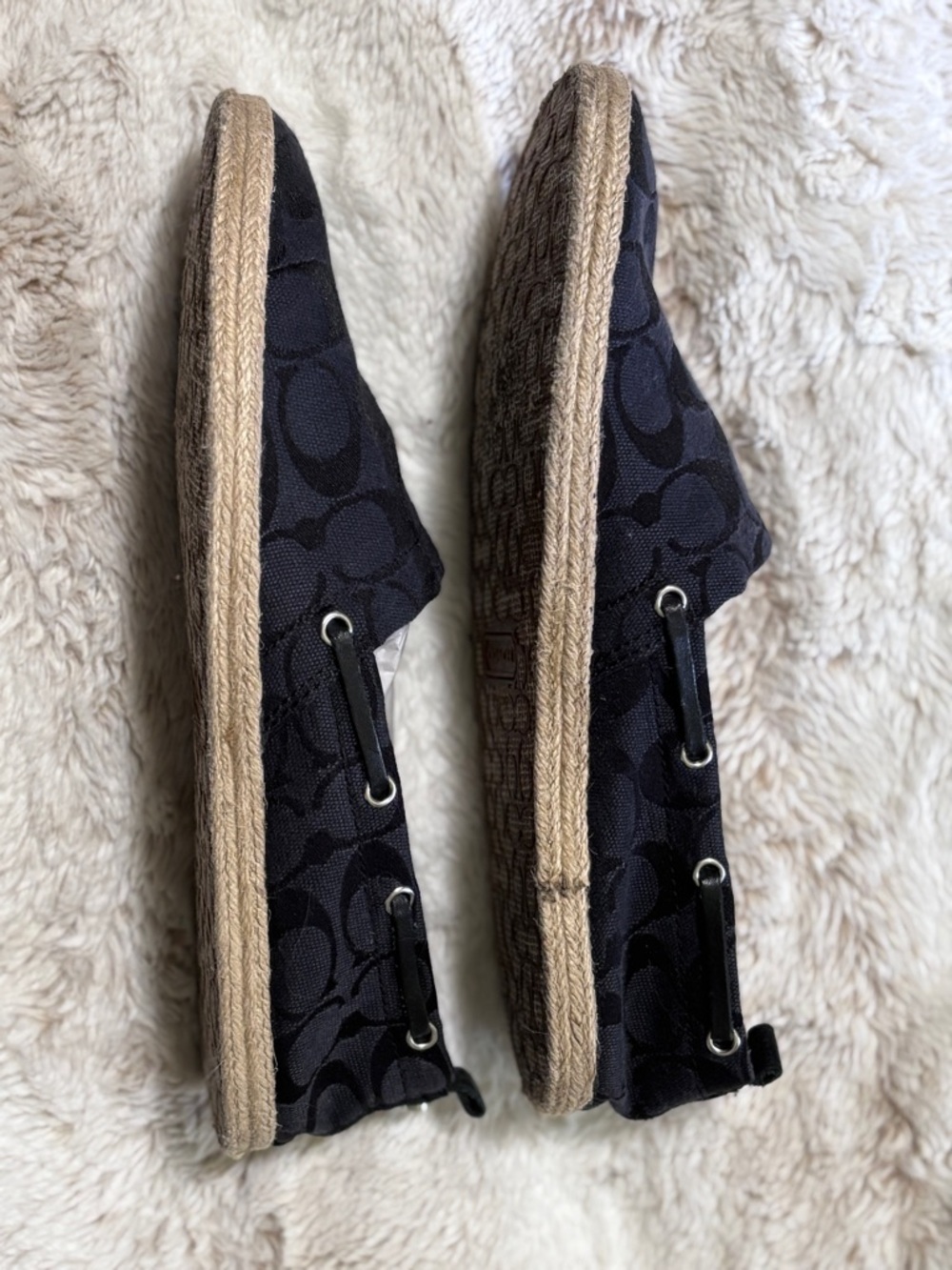 Coach Mellow Signature Jacquard Logo Espadrilles Flats Size 10 - Picture 2 of 9